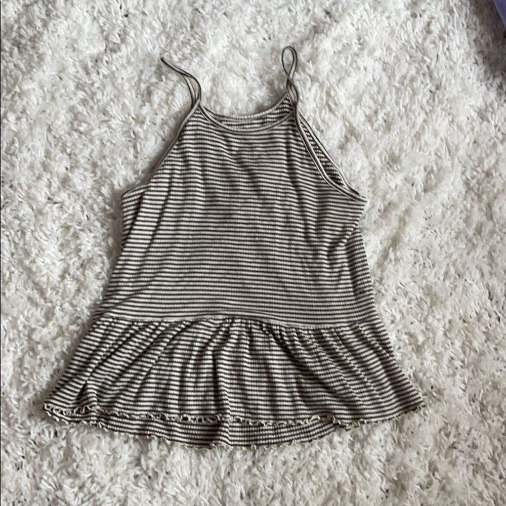 off white and black stripe tank top/cover up